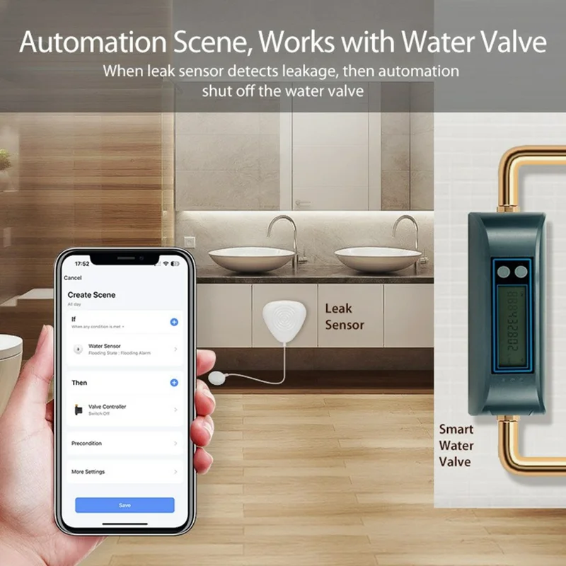 NEO NAS-WS11BH Tuya HomeKit and ZigBee Smart Water Leak Detector Alarm Sensor Wireless 2.4GHz for Home