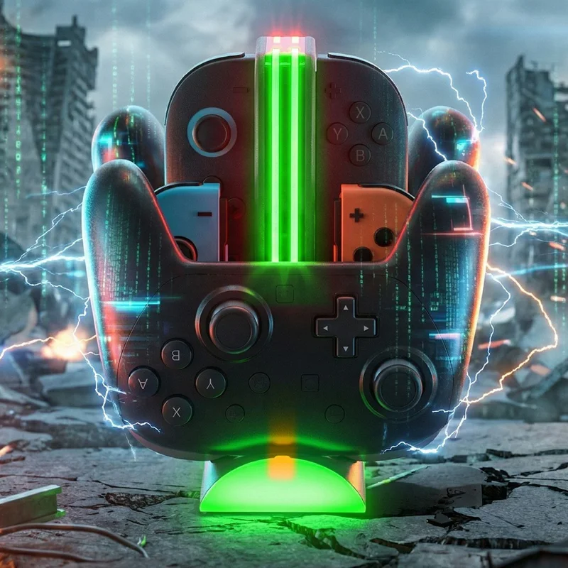 DOBE FOMIS ELECTRONICS TNS-51101 Charging Dock for Nintendo Switch Joysticks / Pro Controllers RGB LED Charging Station