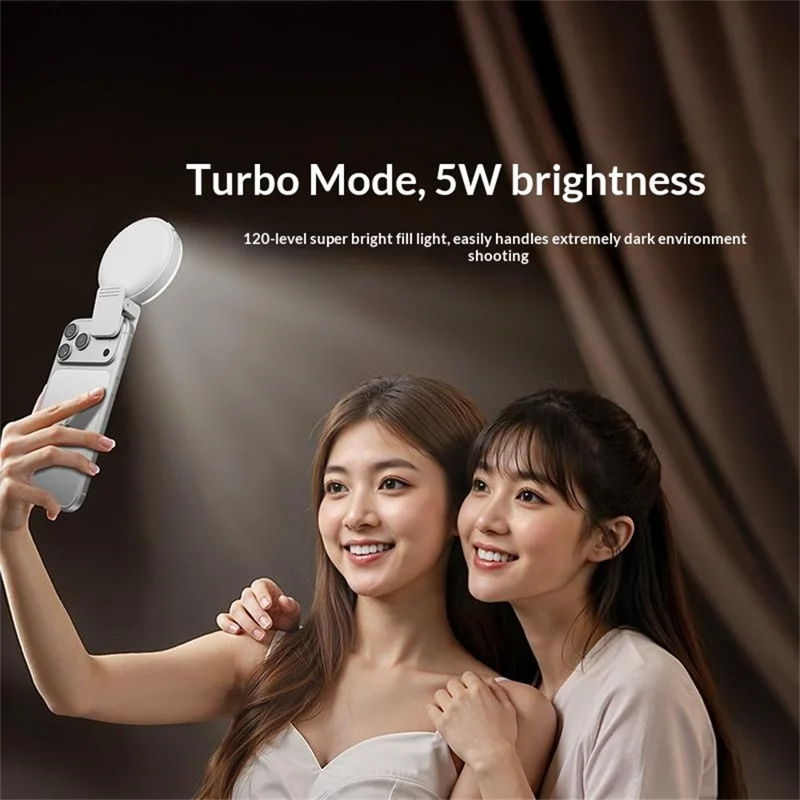 F10 RGB портативный светильник для телефона с изменением цвета, портативный светильник для селфи в форме НЛО с регулировкой цветовой температуры для уличных развлечений — черный