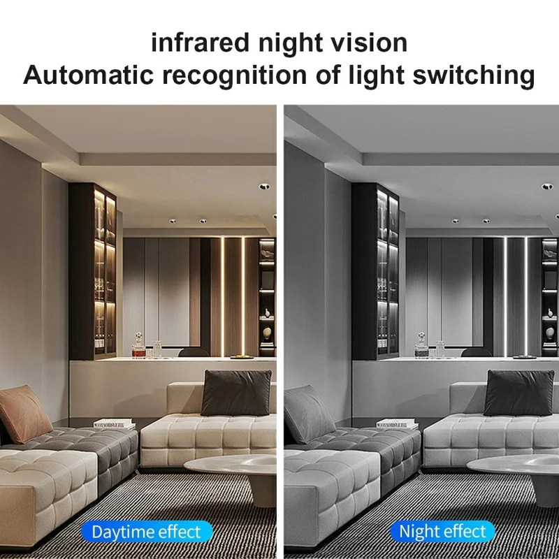 W03 Smart Alarm Wireless Security Camera Motion Detection Mini Battery Camera with Removable Stand for Home, No Card - Black