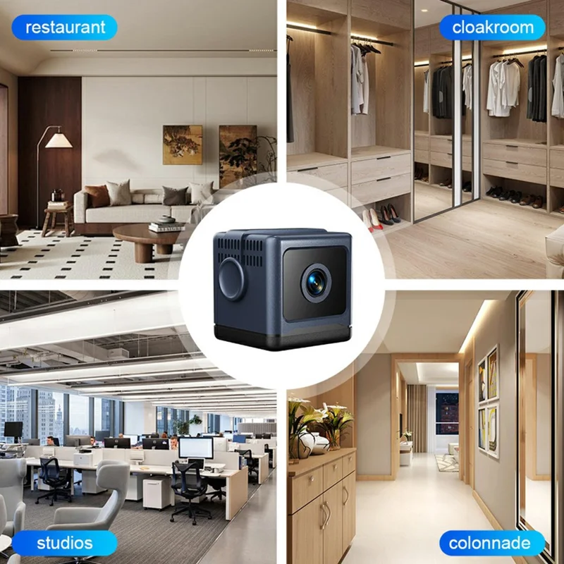 W03 Smart Alarm Wireless Security Camera Motion Detection Mini Battery Camera with Removable Stand for Home, No Card - Black