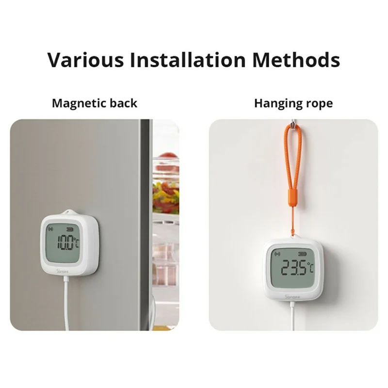 SONOFF SNZB-02LD Zigbee 3.0 LCD Smart Thermometer with Probe for Pool Bathtub Fridge Temperature Sensor