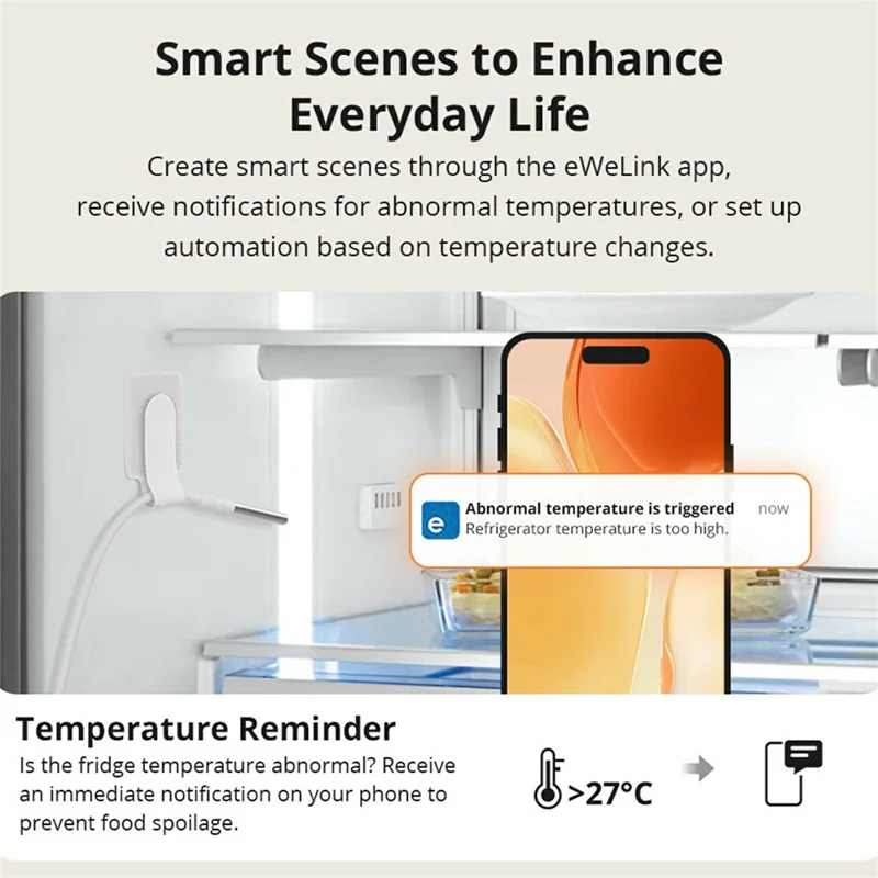 SONOFF SNZB-02LD Zigbee 3.0 LCD Smart Thermometer with Probe for Pool Bathtub Fridge Temperature Sensor