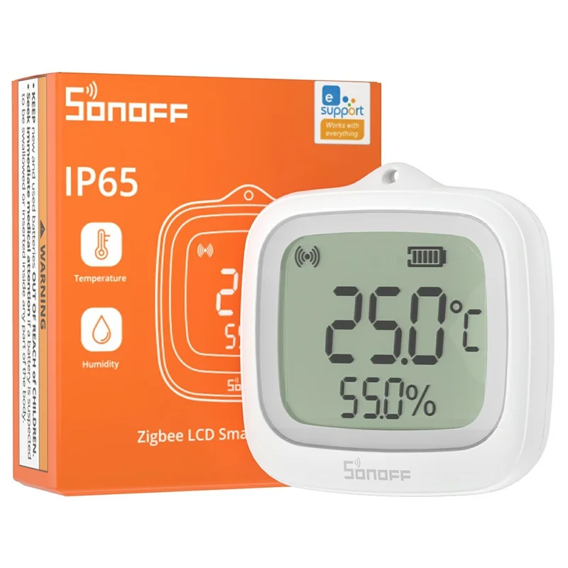SONOFF SNZB-02WD IP65 Waterproof 2.2 Inch LCD Display Zigbee 3.0 Smart Temperature Humidity Sensor