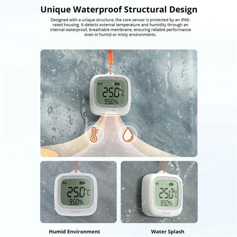 SONOFF SNZB-02WD IP65 Waterproof 2.2 Inch LCD Display Zigbee 3.0 Smart Temperature Humidity Sensor