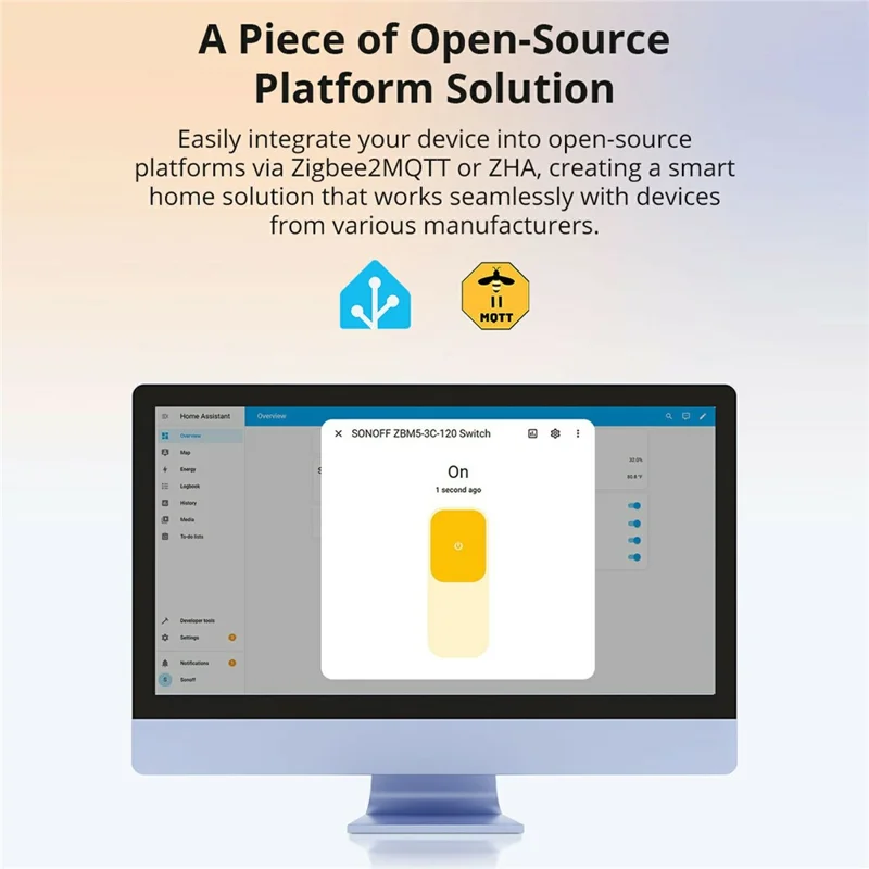 SONOFF ZBM5-1C-120W SwitchMan 1-Gang Zigbee Smart Wall Switch Supports No Neutral and Neutral Wire