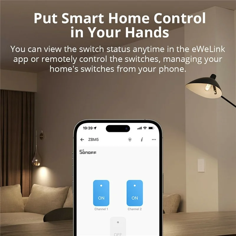 SONOFF ZBM5-3C-120W SwitchMan 3-Gang Zigbee Smart Wall Switch Supports No Neutral and Neutral Wire