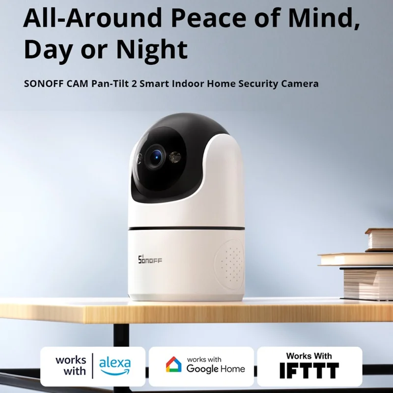 SONOFF CAM-PT2 Smart Security Camera 1080P HD Indoor Camera with Two-Way Audio  /  Night Vision  /  Human Detection
