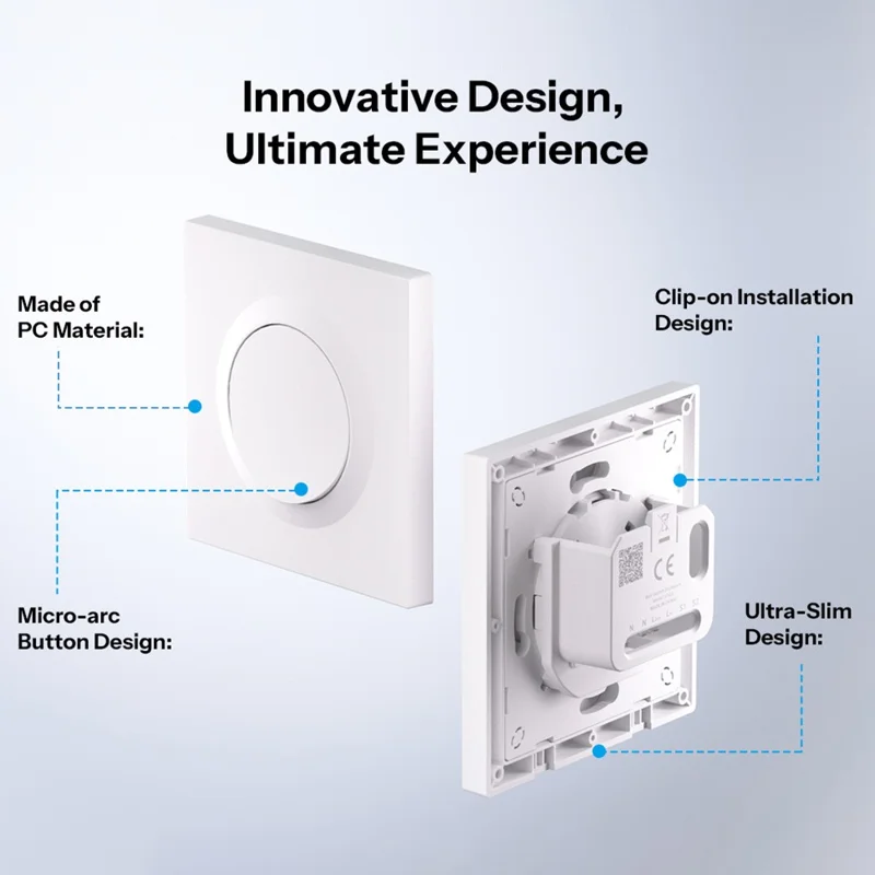 SONOFF E1GS 86 x 86mm Single Channel Switch Cover for SONOFF MINIR4 / MINIR4M / ZBMINIR2 In-Wall Retrofit Module Hard PC Switch Shell