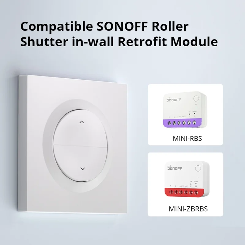 SONOFF ERBS para Sonoff MINI-RBS / MINI-ZBRBS Módulo de Encapsulamento para Interruptor de Parede Inteligente para Cortinas e Persianas Rolantes