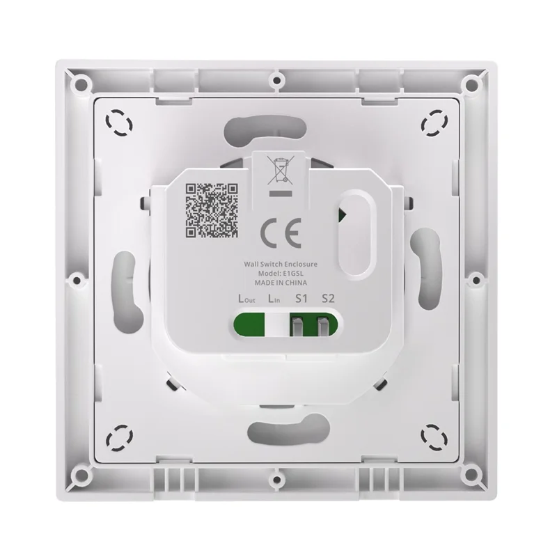 SONOFF E1GSL For Sonoff ZBMINIL2 Retrofit Module 1-Gang Wall Switch Enclosure No Neutral Wire Required, 86mm x 86mm