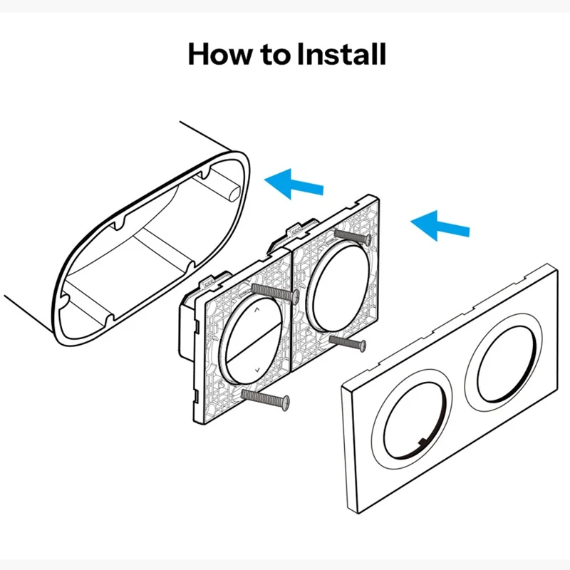 SONOFF EF2G Moldura para Interruptor de Parede 2-Gang Caixa de Derivação em Plástico Módulo de Encapsulamento, 157x86 mm