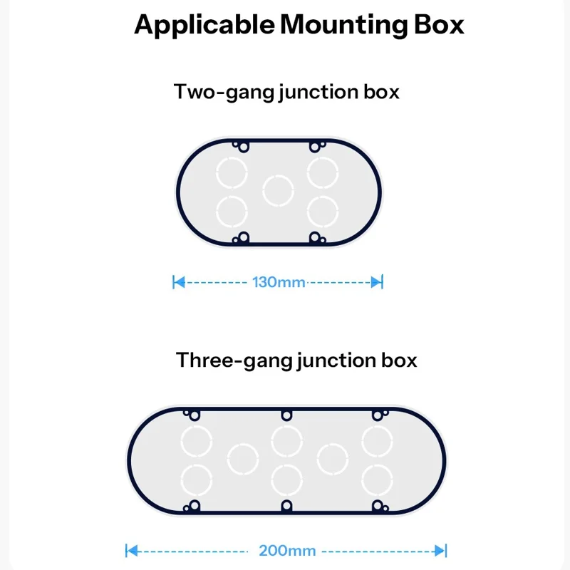 SONOFF EF2G Moldura para Interruptor de Parede 2-Gang Caixa de Derivação em Plástico Módulo de Encapsulamento, 157x86 mm