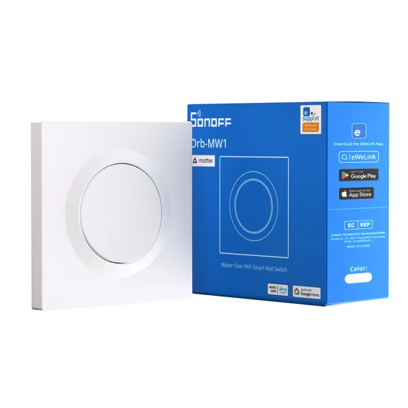 SONOFF MINIR4M-E Matter WiFi 1-Gang Wall Smart Light Switch Voice Control Works with Apple Home / Amazon Alexa / Google Home