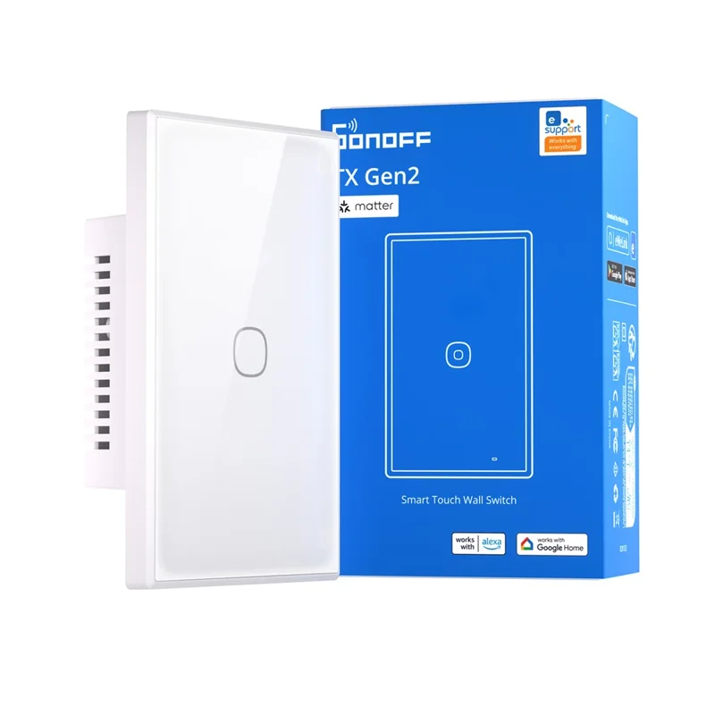 SONOFF T6-1C-120M 1-Gang Smart Touch Wall Switch Matter Detach Relay Apple Ecosystem Compatible
