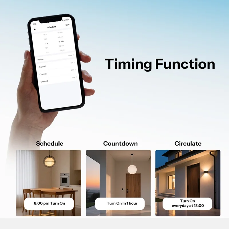 SONOFF T6-2C-120M 2-Gang Smart Touch Wall Switch Matter Detach Relay Apple Ecosystem Compatible