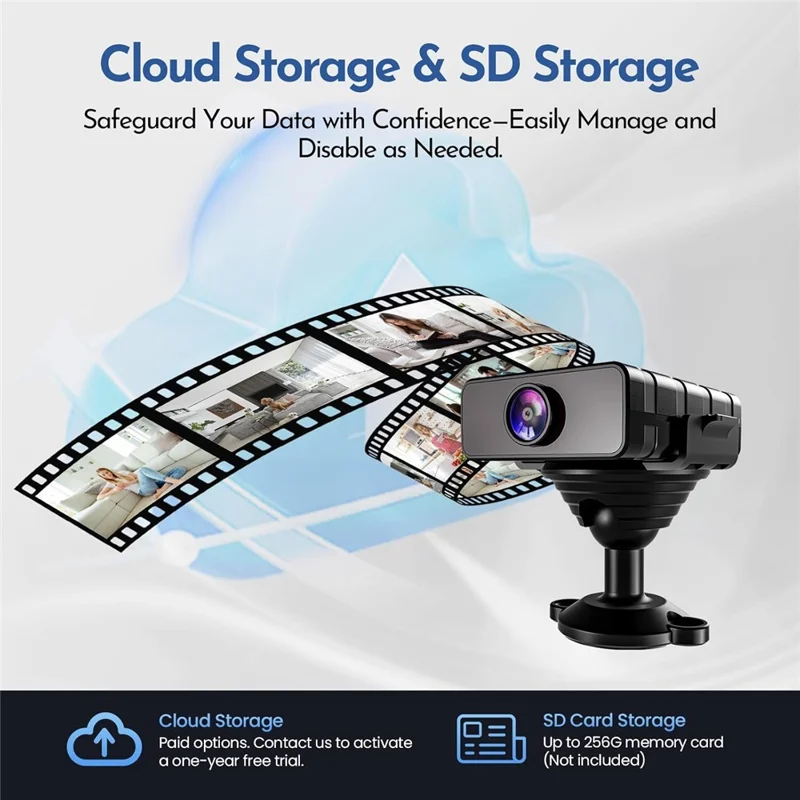 L28 WiFi Mini Camera Intelligent Motion Detection Remote Recorder Support 180-Degree Wide Angle HD Night Vision - Black