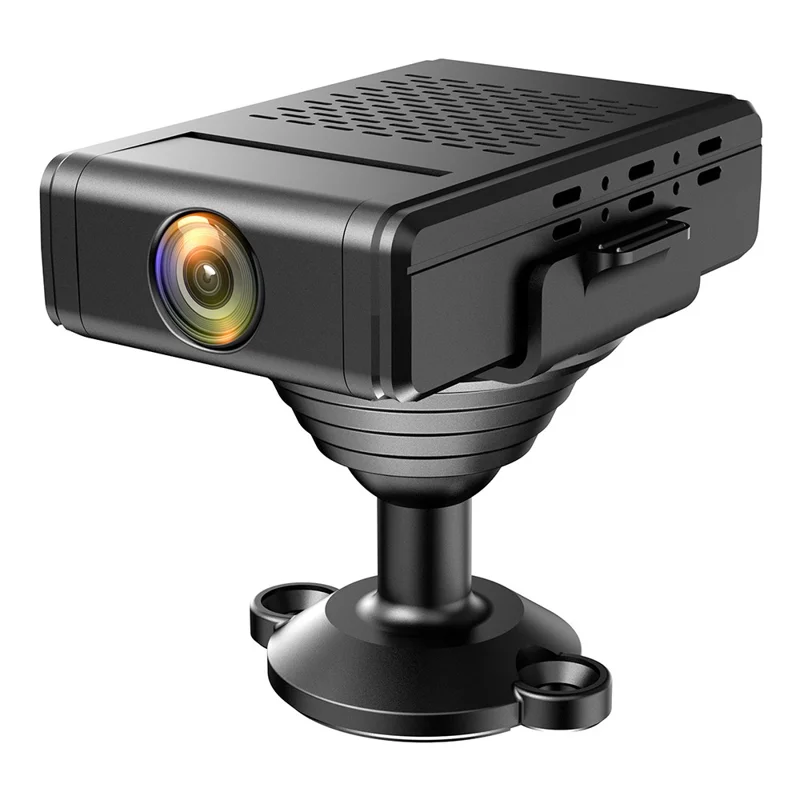 L31 Mini telecamera rotante a 180 gradi, registratore intelligente Ultra HD con rilevamento movimento, allarme e notifiche push - Nero