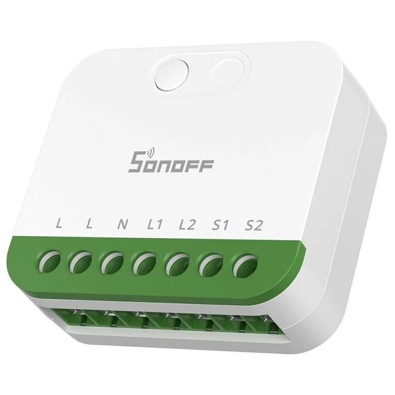 SONOFF MINI-2GS 2-Gang Smart Switch WiFi Matter-Compatible with Dual Load Control  /  Voice Assistant for Home Automation - White