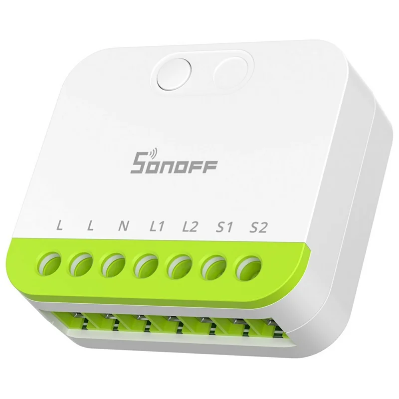 SONOFF MINI-ZB2GS 2-Gang Zigbee Smart Switch with Dual Load Control Module for Home Automation - White
