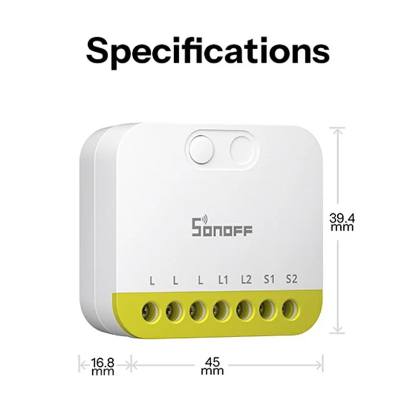 SONOFF MINI-ZB2GS-L 2-Gang Zigbee Smart Switch with APP / Voice Control for Home Automation - White