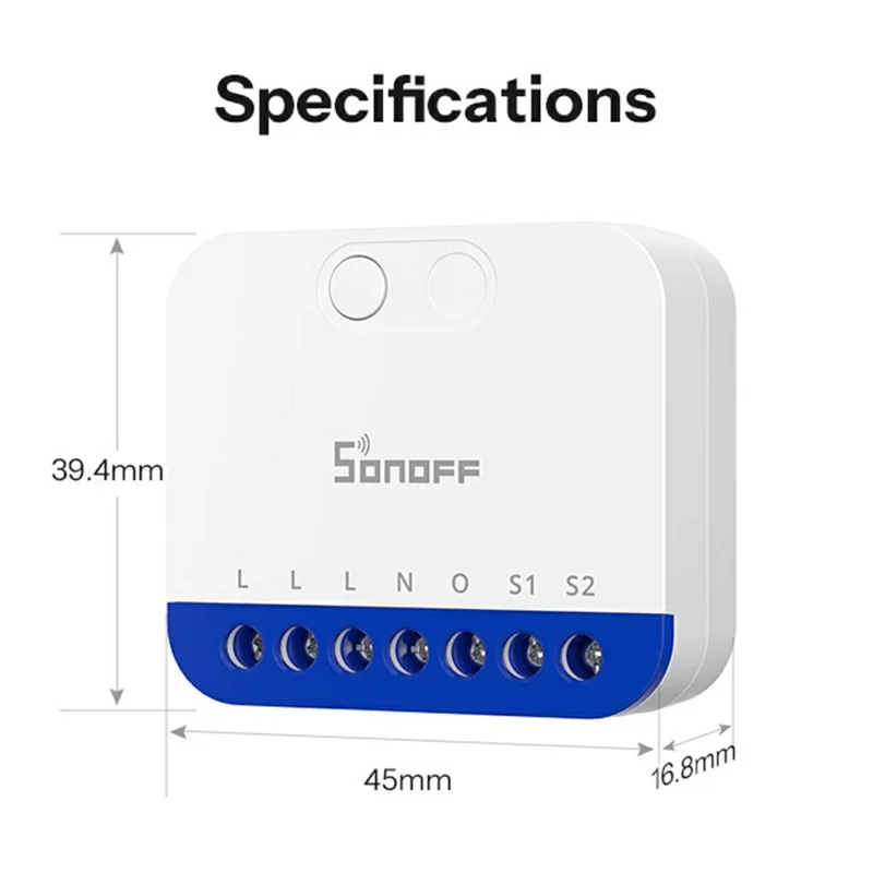 SONOFF MINI-DIM Matter Over WiFi Dimmer Switch Smart Lighting Module for LED / Incandescent / Halogen Lamps - White