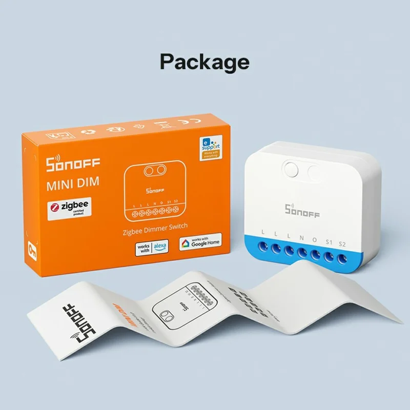 SONOFF MINI-ZBDIM Zigbee Smart Dimmer Switch Module Wireless Lighting Control for LED  /  Incandescent  /  Halogen Light - White