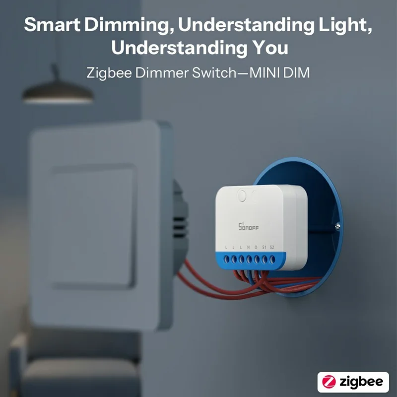 SONOFF MINI-ZBDIM Zigbee Smart Dimmer Switch Module Wireless Lighting Control for LED  /  Incandescent  /  Halogen Light - White