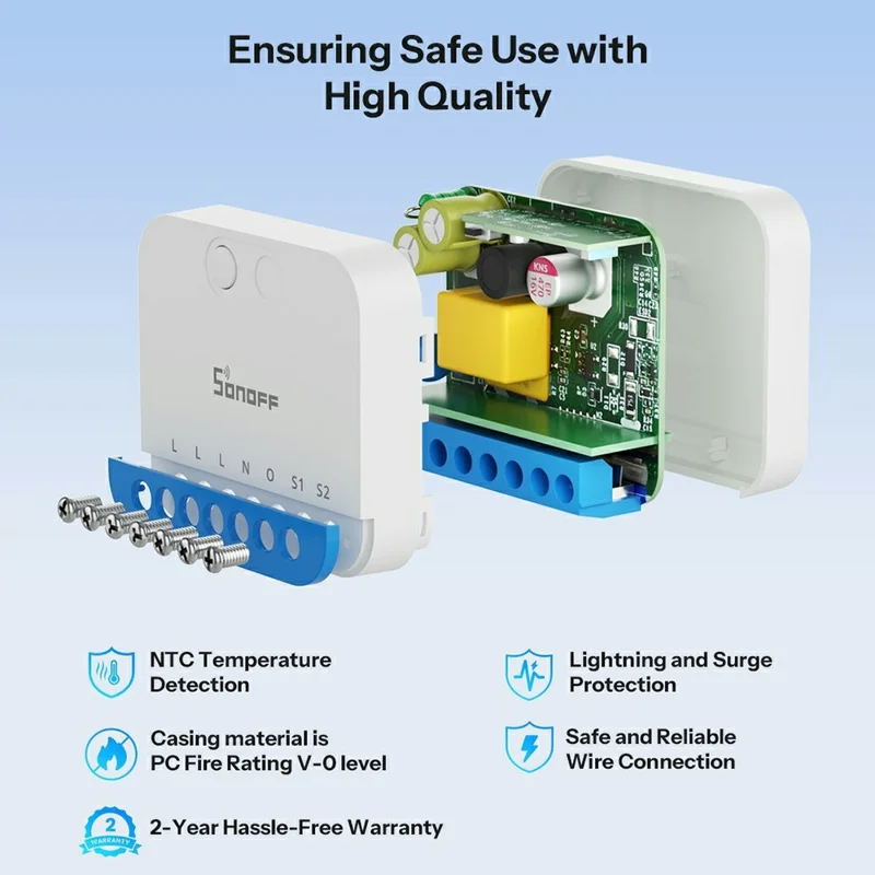 SONOFF MINI-ZBDIM Zigbee Smart Dimmer Switch Module Wireless Lighting Control for LED  /  Incandescent  /  Halogen Light - White