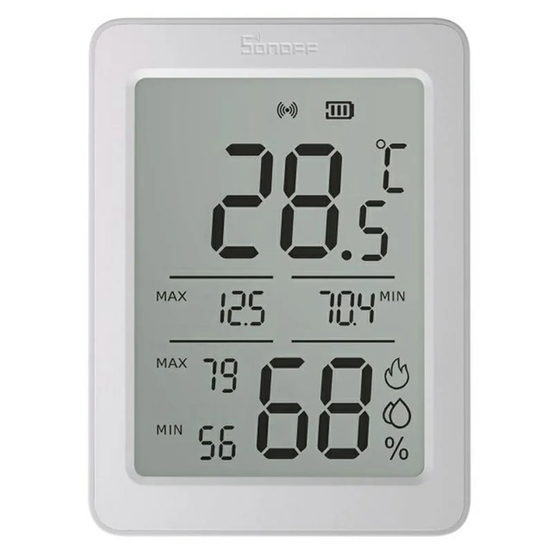 SONOFF SNZB-02DR2 Zigbee Temperature Humidity Sensor 3.6 Inch LCD Display Remote Monitoring Smart Home Integration - White