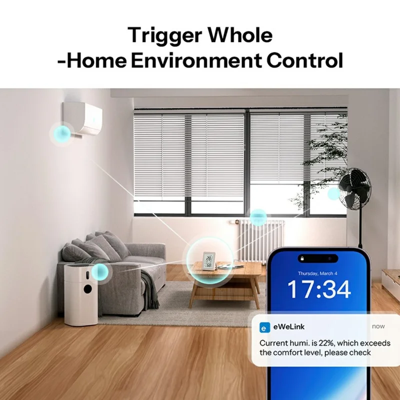 SONOFF SNZB-02DR2 Zigbee Temperature Humidity Sensor 3.6 Inch LCD Display Remote Monitoring Smart Home Integration - White