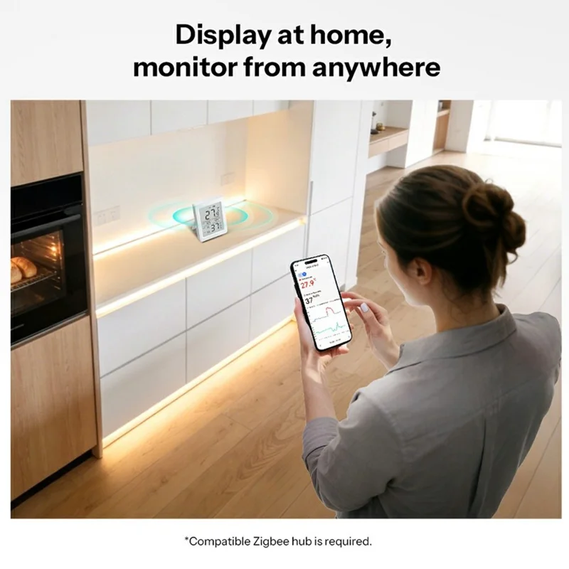 SONOFF SNZB-02DR2 Zigbee Temperature Humidity Sensor 3.6 Inch LCD Display Remote Monitoring Smart Home Integration - White