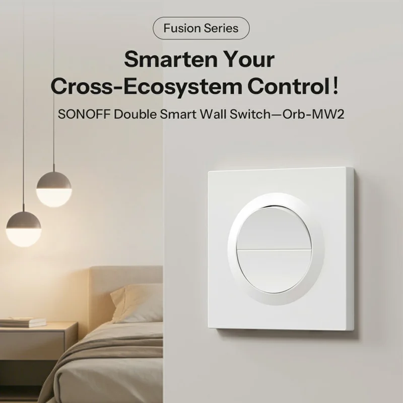 SONOFF Orb-MW2 MINI-2GS-E Matter Dualer intelligenter Kanalschalter WiFi Zigbee Kompatibler Relaismodus – Weiß