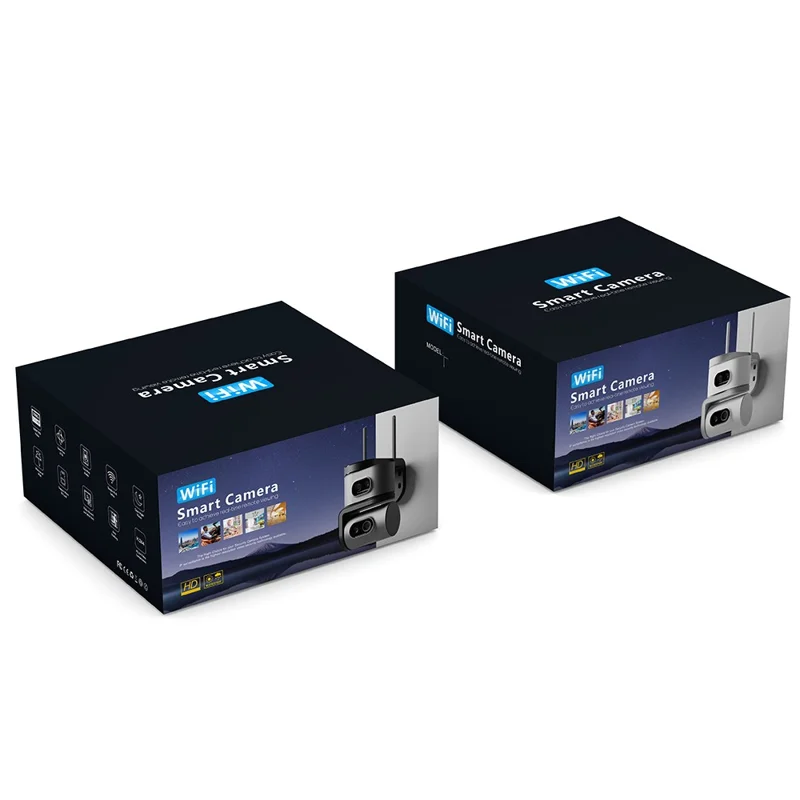 Двухэкранная камера QD01 с ночным видением, автоматическим отслеживанием, Wi-Fi, IP-камера видеонаблюдения — Европейская вилка