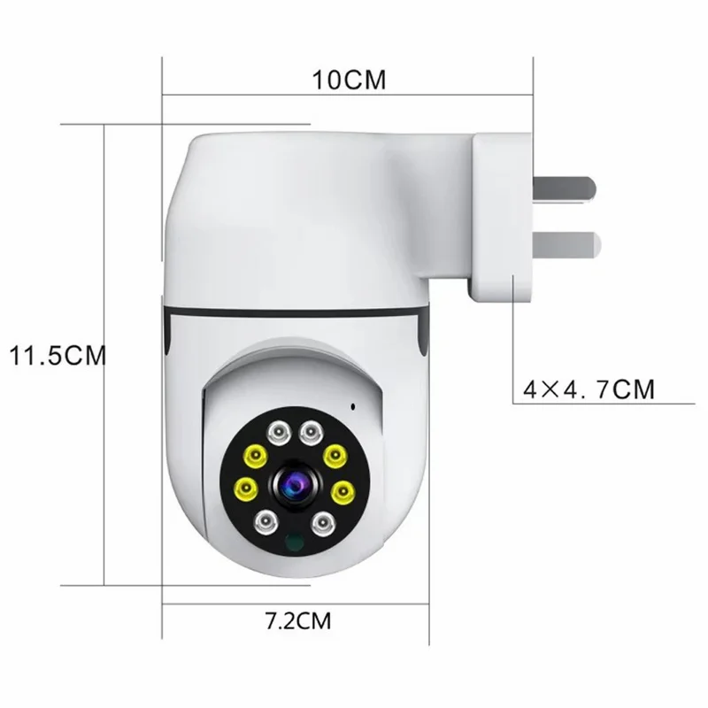 1080P HD WiFi Security Camera Plug-in Night Vision APP Control Camera Support AP / P2P Connection - White, EU Plug