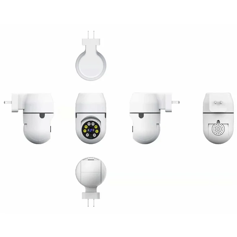 1080P HD WiFi Security Camera Plug-in Night Vision APP Control Camera Support AP / P2P Connection - White, EU Plug
