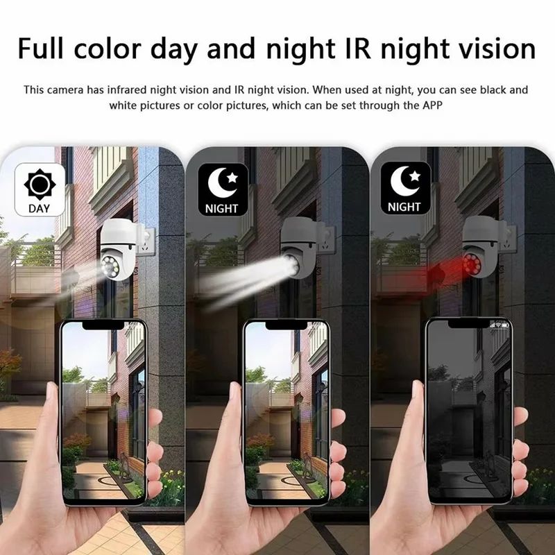 1080P HD WiFi Security Camera Plug-in Night Vision APP Control Camera Support AP / P2P Connection - White, EU Plug