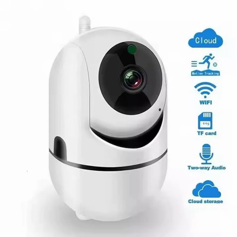 Two Way Audio Baby Monitor WiFi Camera 355 Degree Intelligent Security Camera with Microphone - White  /  EU Plug