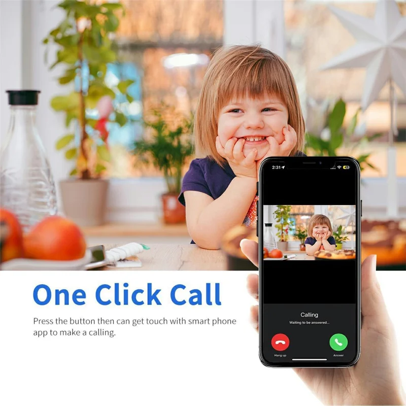 Wireless WiFi 3MP Baby Monitor Two Way Talk Humanoid Detection One Click Call Night Vision Security Camera - White  /  EU Plug