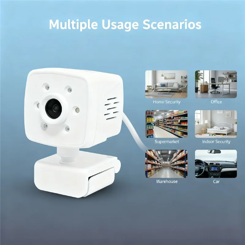 1080P Indoor IP Camera Wireless WiFi Security Camera with Night Vision / Two Way Audio - White