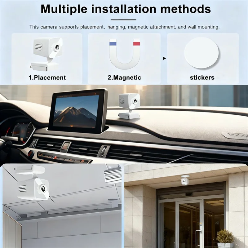 1080P Indoor IP Camera Wireless WiFi Security Camera with Night Vision / Two Way Audio - White