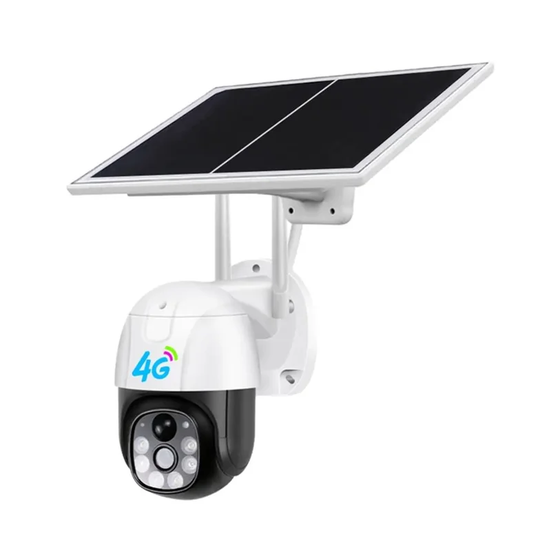 Cámara de seguridad V380 4G con alimentación solar, cámara de vigilancia inalámbrica exterior con detección de movimiento PIR, visión nocturna, PTZ - Versión UE