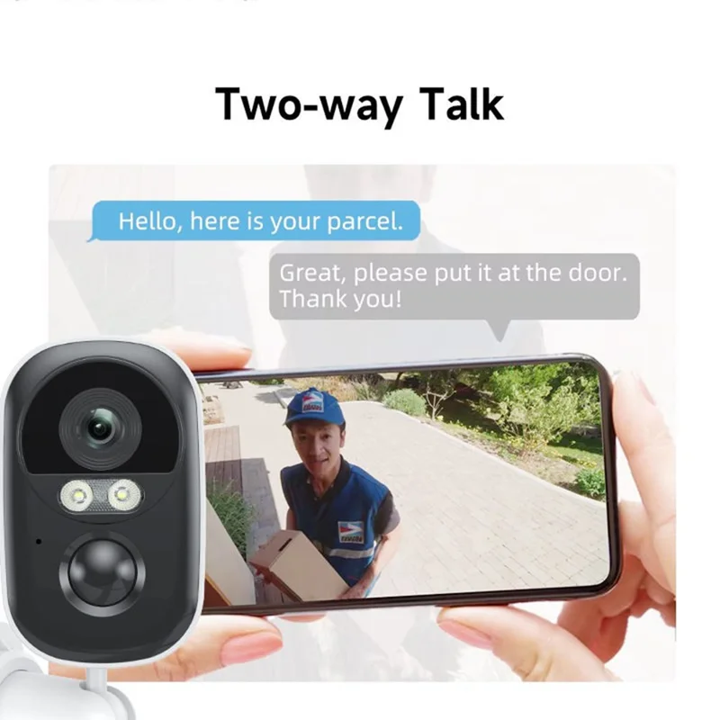 T98 WiFi Tuya APP-Steuerungskamera, solarbetrieben, Nachtsicht, KI, Digital NVR, Cloud, 2K 3MP Sicherheitskamera, 3,7 V 5200 mAh – Weiß / EU-Stecker