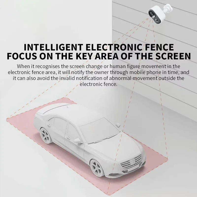 T98 WiFi Tuya APP-Steuerungskamera, solarbetrieben, Nachtsicht, KI, Digital NVR, Cloud, 2K 3MP Sicherheitskamera, 3,7 V 5200 mAh – Weiß / EU-Stecker