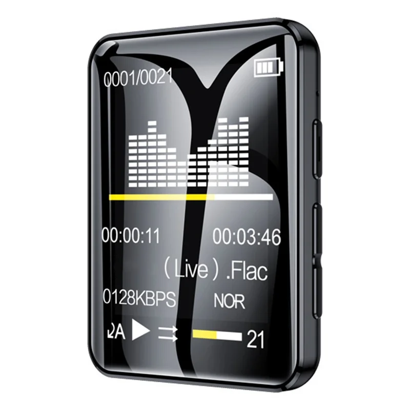 MROBO A7 1.77 Inch TFT Touch Screen MP3 Player Portable Music Player Bluetooth-compatible Mini Walkman with 16GB TF Card - Black