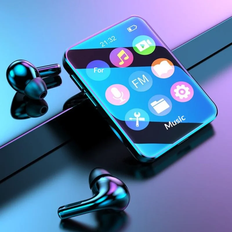 MROBO A7 1.77 Inch TFT Touch Screen MP3 Player Portable Music Player Bluetooth-compatible Mini Walkman with 16GB TF Card - Black