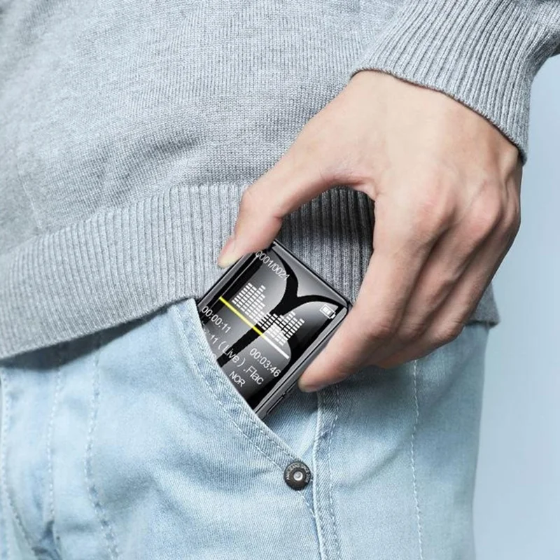 MROBO A7 1.77 Inch TFT Touch Screen MP3 Player Portable Music Player Bluetooth-compatible Mini Walkman with 16GB TF Card - Black