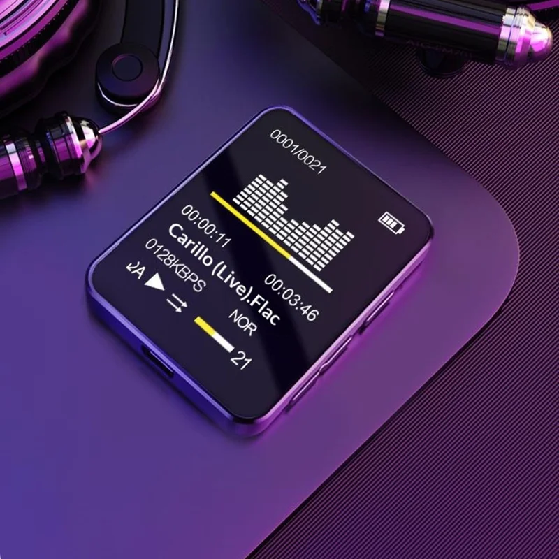 MROBO A7 1.77 Inch TFT Touch Screen MP3 Player Portable Music Player Bluetooth-compatible Mini Walkman with 16GB TF Card - Black