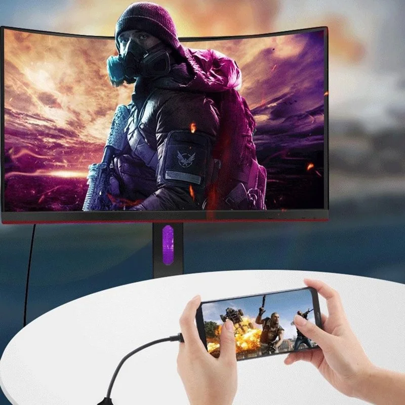 HC-61 USB-C auf HD Kabel 4K / 60Hz Adapter für Handy Laptop Tablet zur Bildschirmspiegelung an TV Projektor HD Video Audio Sync