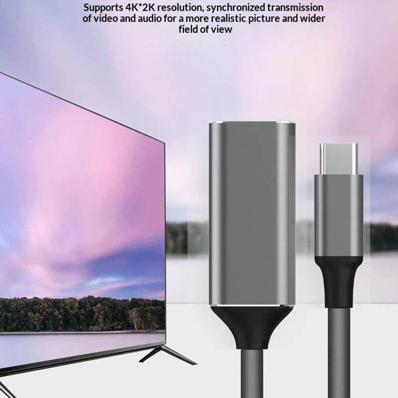 HC-61 USB-C auf HD Kabel 4K / 60Hz Adapter für Handy Laptop Tablet zur Bildschirmspiegelung an TV Projektor HD Video Audio Sync